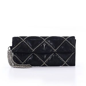 Faith Connexion Clutch Wristlet, chain, quilted